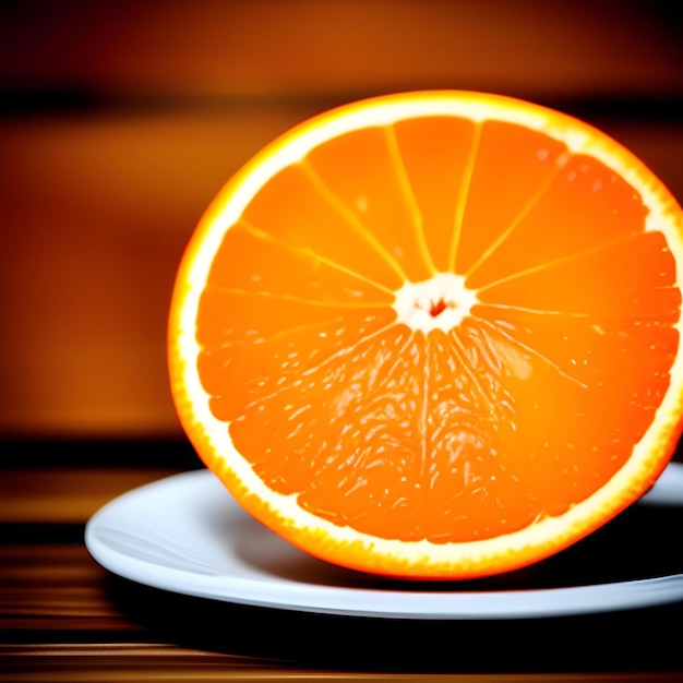 Orange on a plate