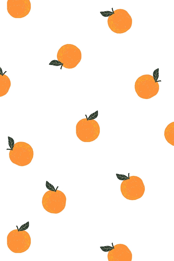 Photo orange png background cute fruit transparent pattern