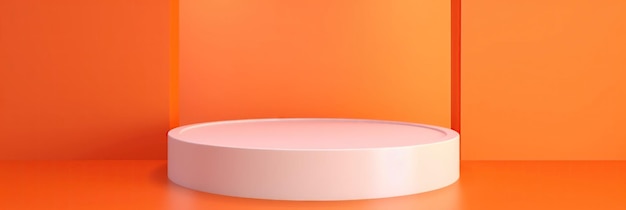 A orange podium on a bright background Stage for promotion brand 3d render composition Generate AI