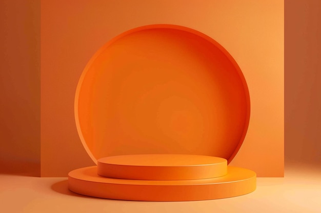 Orange podium and minimal abstract background for Halloween