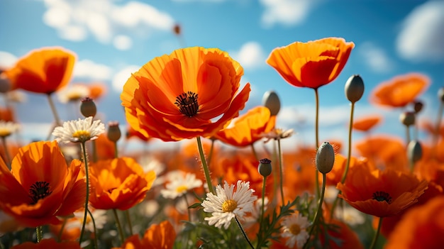 orange poppy flowers