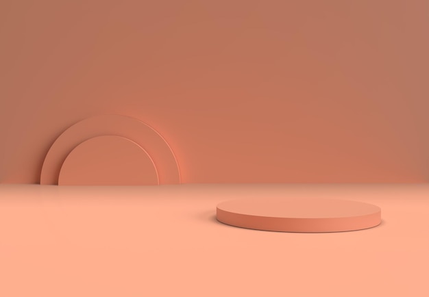 orange product display podium. 3d render