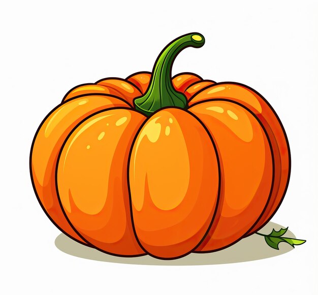 Photo an orange pumpkin clip art is shown in the style of bold colors strong lines colorful cartoon