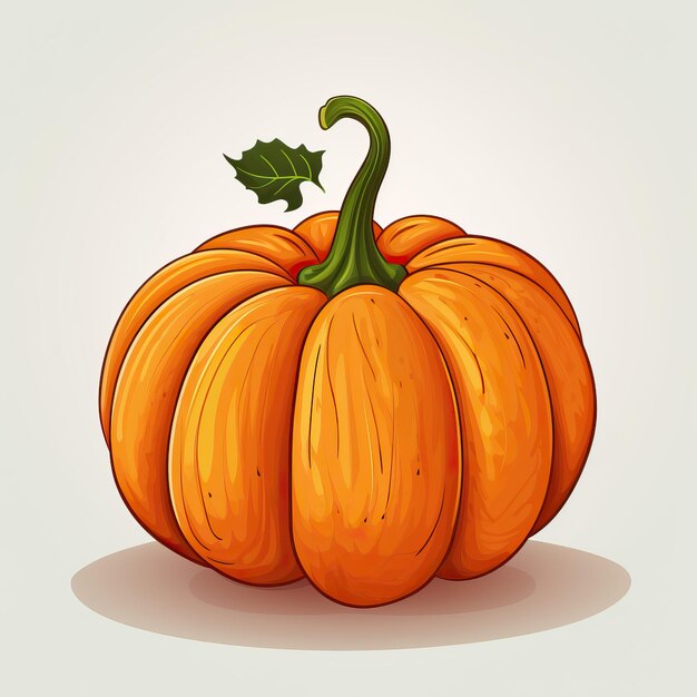 An orange pumpkin in a simple vector style in the style of flat limited shading sharp amp vivid