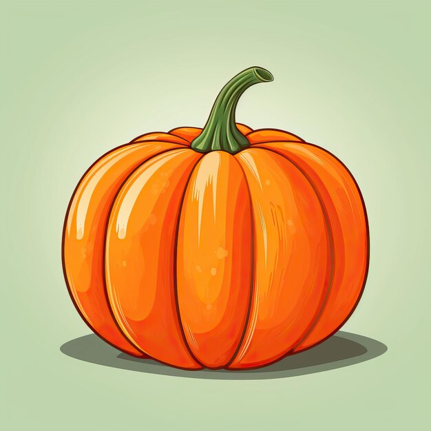 An orange pumpkin in a simple vector style in the style of flat limited shading sharp amp vivid