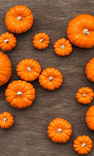 Photo orange pumpkin top view