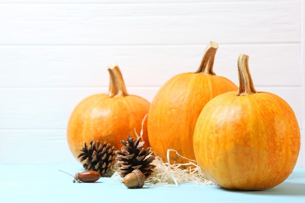 Orange pumpkins closeup thanksgiving background autumn background