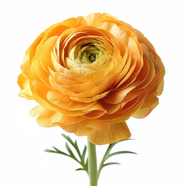 Orange Ranunculus flower isolated on white background