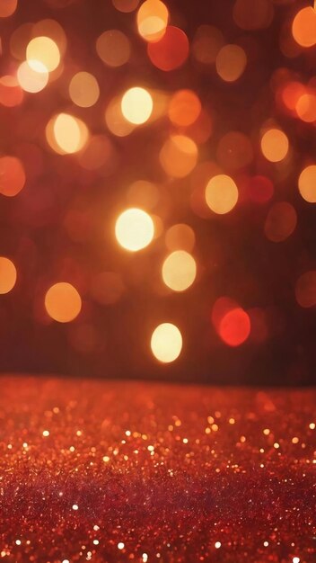 Orange red bokeh background glitter sparkles concept for new year christmas and all celebrations