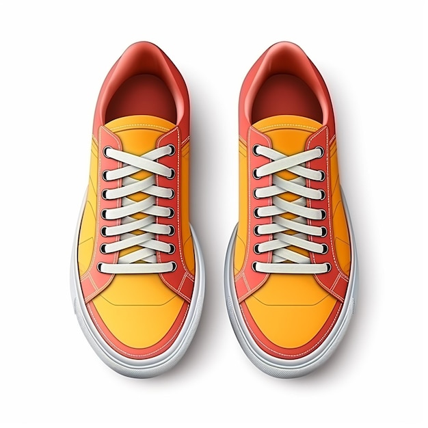 ORANGE AND RED CANVAS SPEEDSTER SNEAKERS