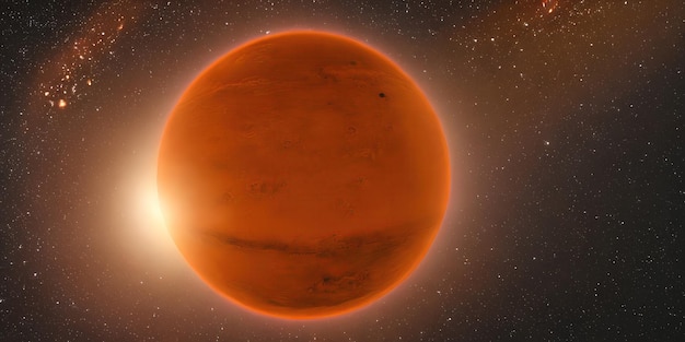 オレンジと赤の色、宇宙エネルギー、深宇宙の火星惑星
