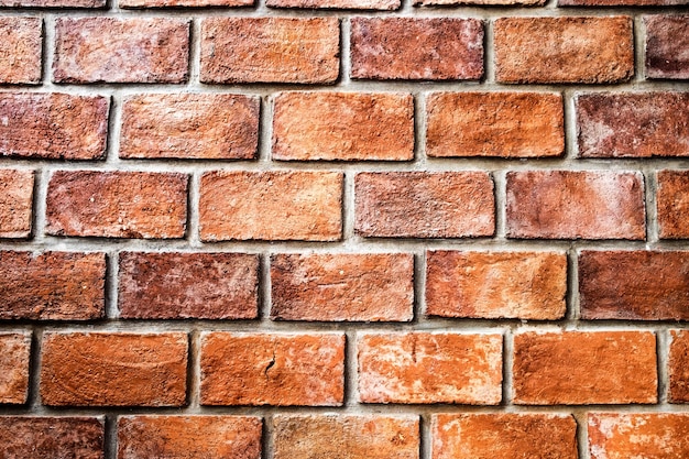 Orange red dark dense wall brick