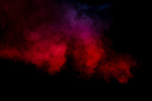 Orange and red steam on a black background