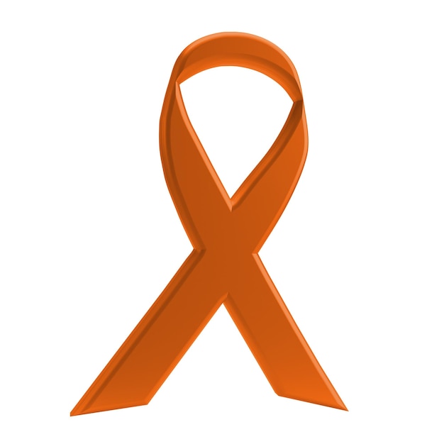 Photo orange ribbon 3d render icon