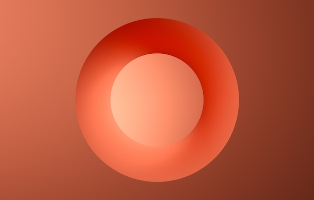 Sfondo di colore astratto anello arancione d render