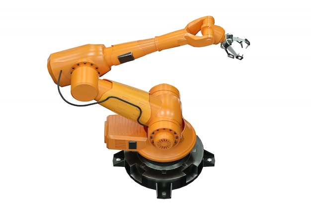 Manipolatore braccio robot arancione