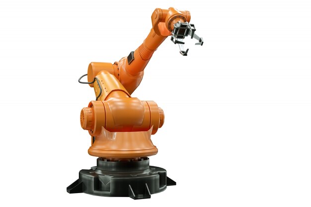 Manipolatore braccio robot arancione