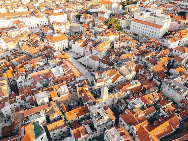 Orange roofs in the old town of Split Croatia