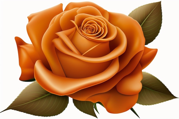 orange rose on a white background