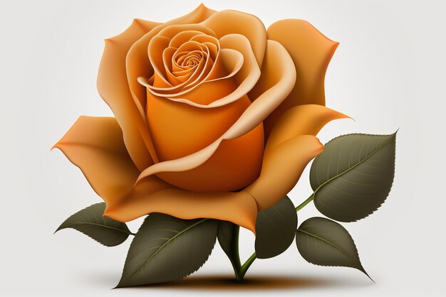 orange rose on a white background