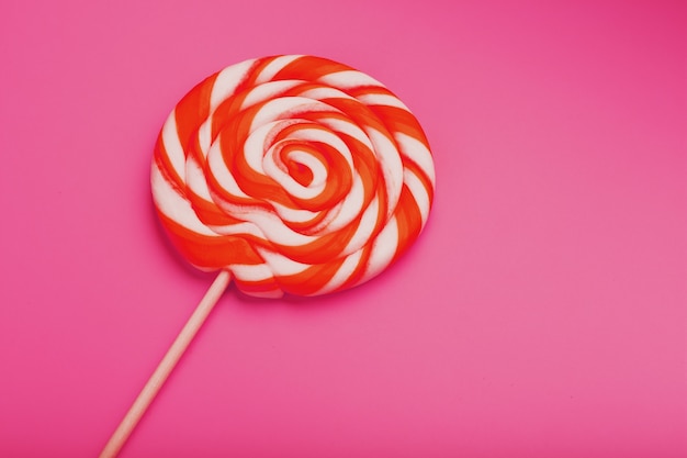 Orange round lollipop