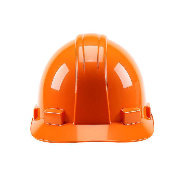 Orange safety helmet hard hat tool protect worker of danger in construction industry