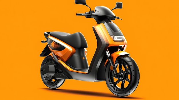 An orange scooter with the number 41 on the front.