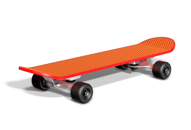 Orange skateboard on a white background