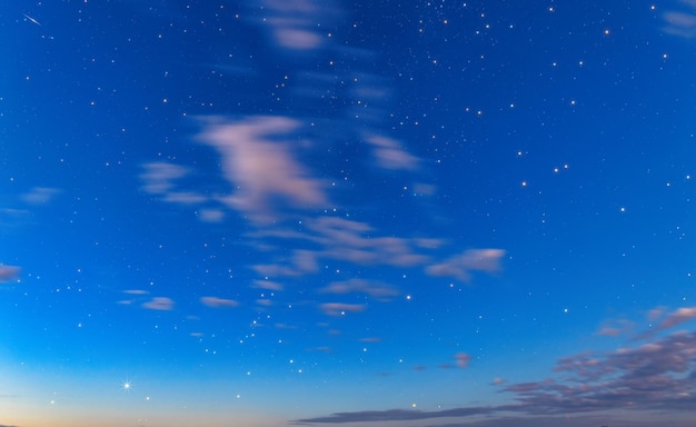 日没後または夜明け前のオレンジ色の空