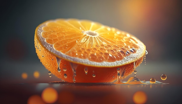 Orange slice background Generative AI