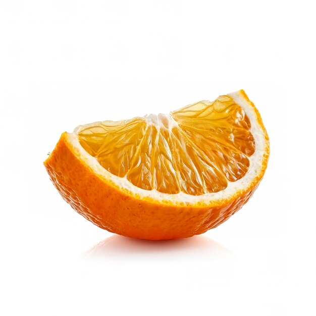 Orange slice isolated on white background closeup