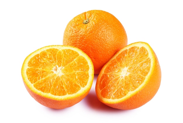 Orange and slice Isolated on white