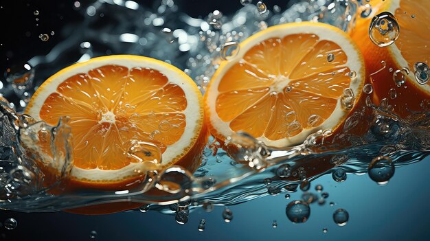 orange slice in water