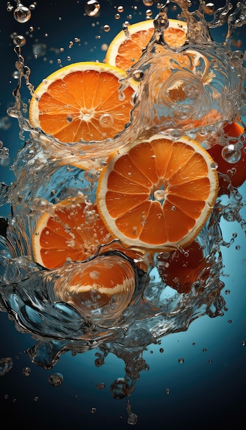Orange slice in water