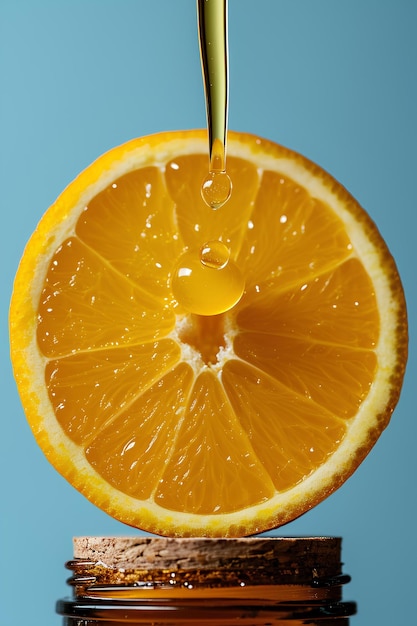 Orange slice on water