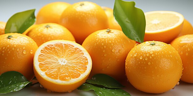 orange sliced on white background