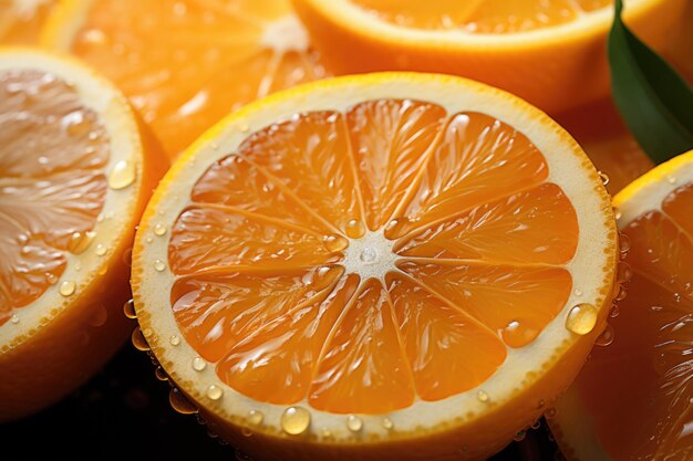 Orange slices as a background superior view generative ia