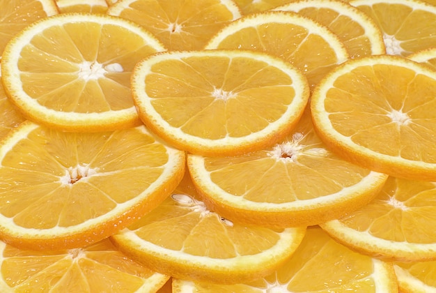 Orange slices close up background