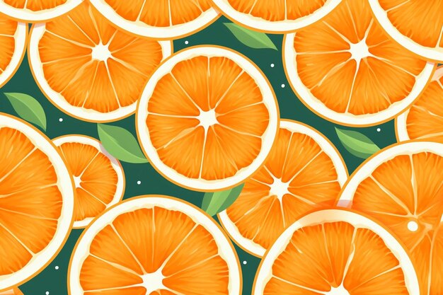 Orange slices on a green background