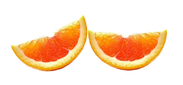 Orange slices on a white background