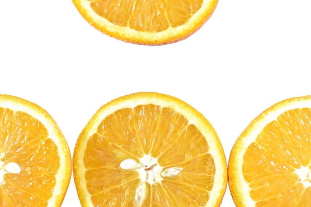 Orange slices on a white background