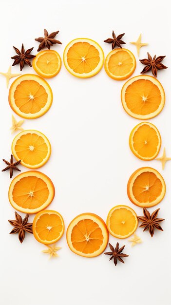 orange slices with star shaped like a circle and star