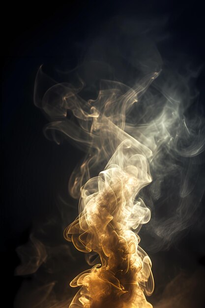 orange smoke on a black background