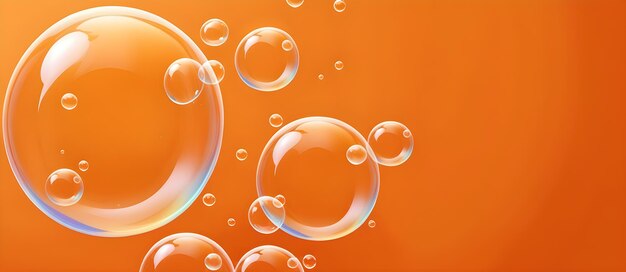 Orange soap bubbles digital background design graphic banner website flyer ads gift card template artwork for website decorations or your print on demand business generated by ai