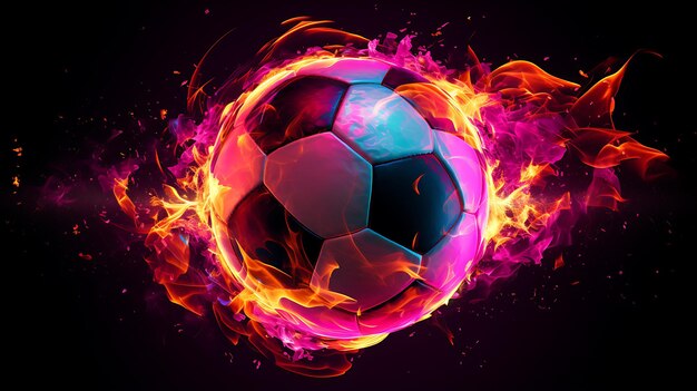 an orange soccer ball on fire generative ai