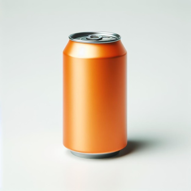 ORANGE SODA CAN ON A WHITE BACKGROUND WITHOUT LABEL 2