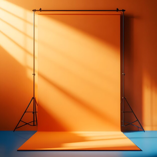 Foto studio fotografico di colore solido arancione sullo sfondo