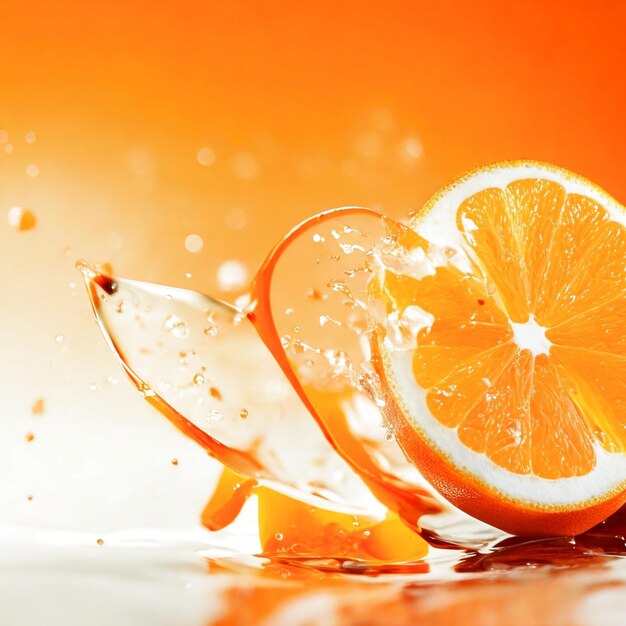 Orange splash background generated ai