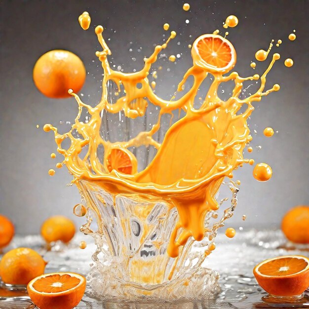 Orange splash background generated ai