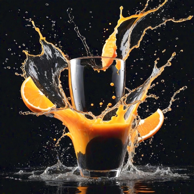 Orange splash background generated Ai